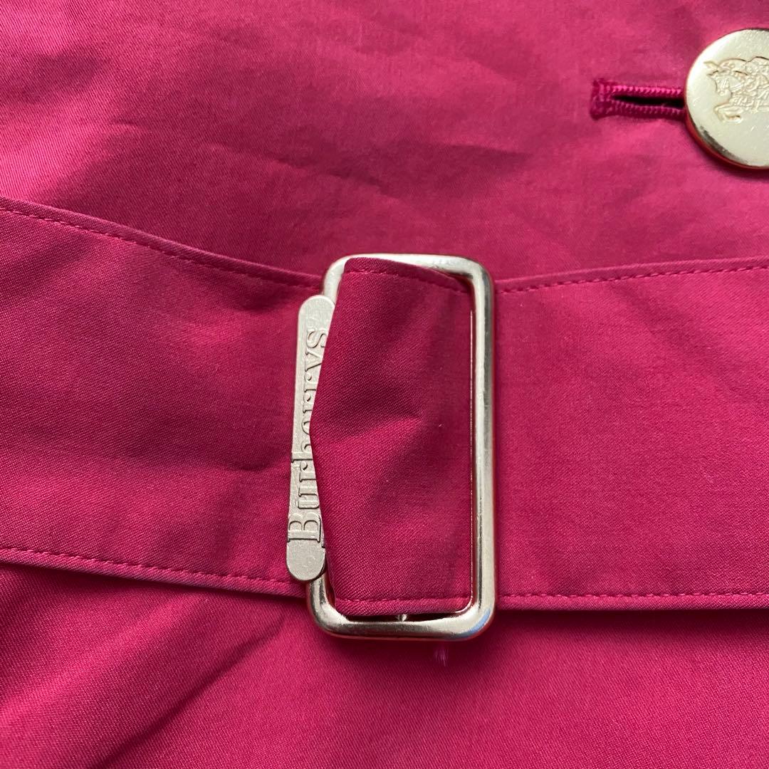 【極美品】 バーバリーズ トレンチコート 金ボタン ノバチェック M相当 赤