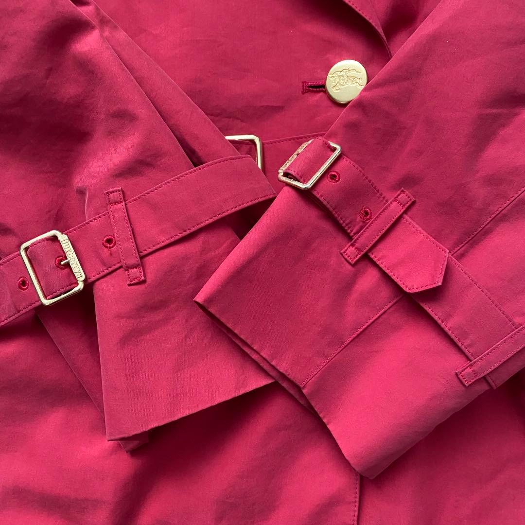 【極美品】 バーバリーズ トレンチコート 金ボタン ノバチェック M相当 赤