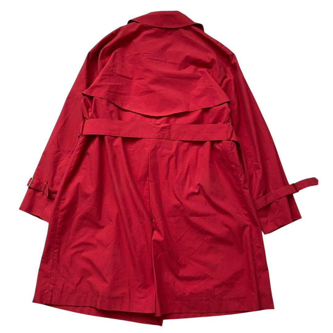 【極美品】 バーバリーズ トレンチコート 金ボタン ノバチェック M相当 赤