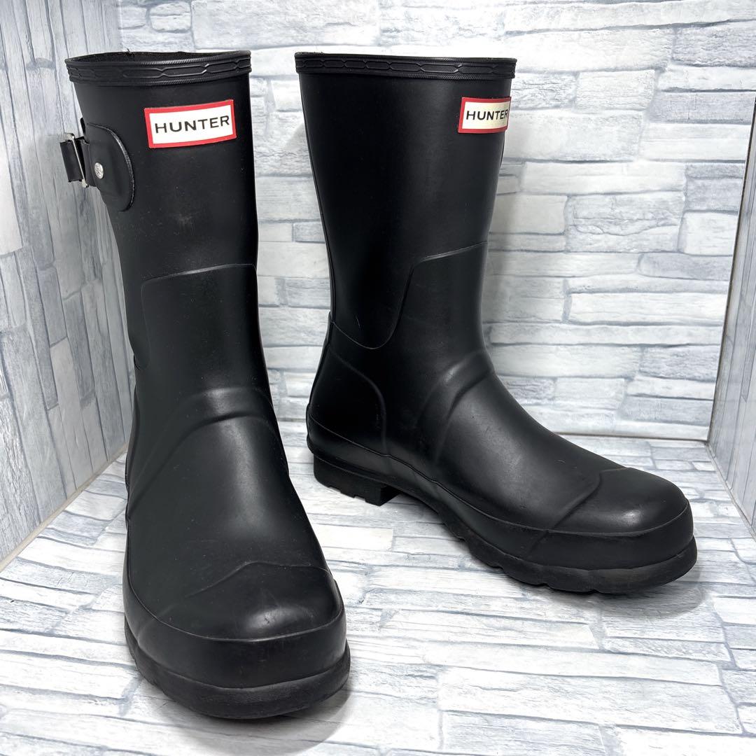 HUNTER ハンター ショートブーツ レインブーツ ブラック UK8/27㎝