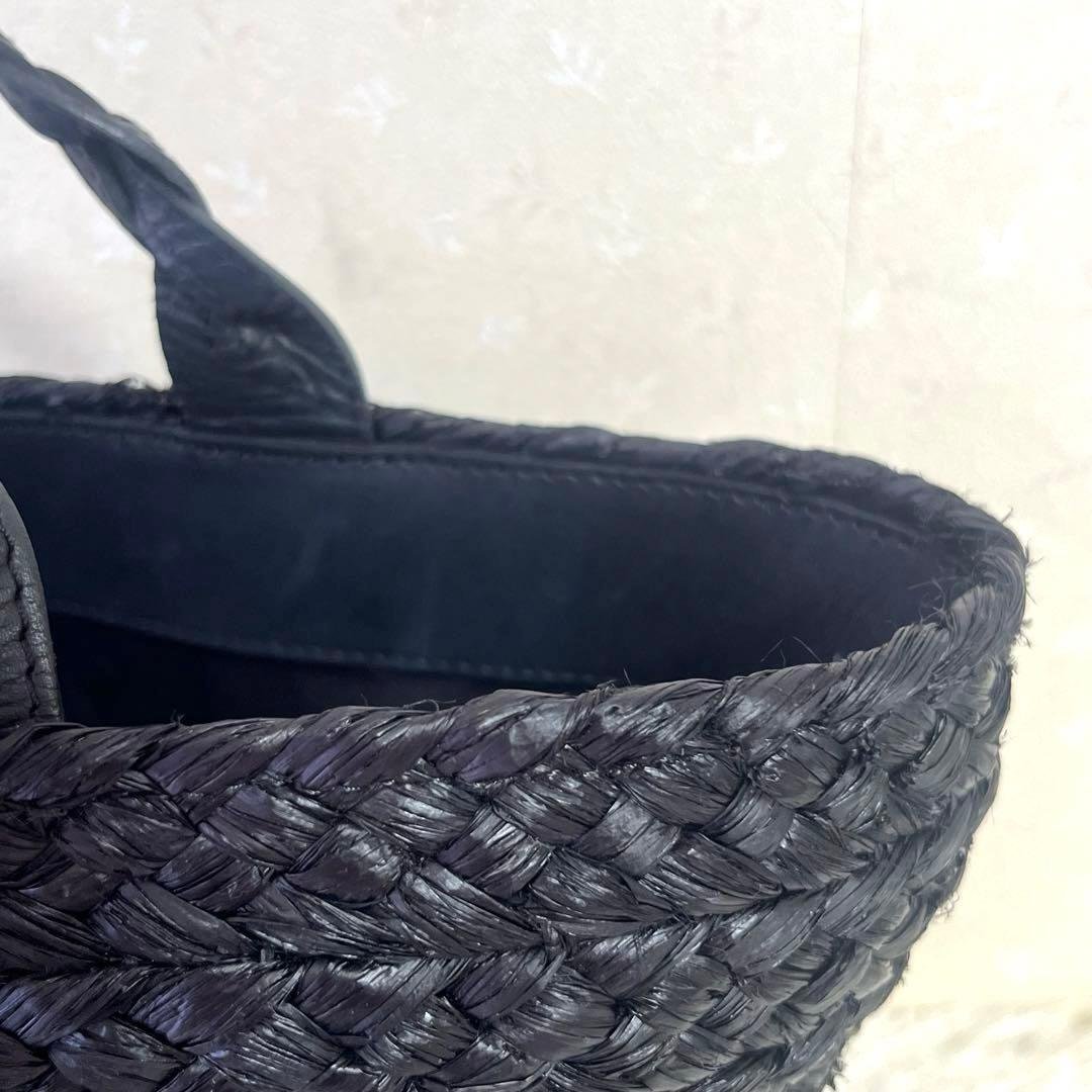 ヘレンカミンスキー　ラフィア　カゴバッグ　Marhianna 黒　トートバッグ