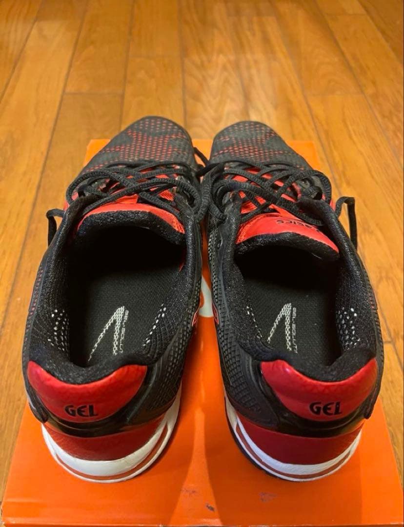 28cm asics テニスシューズ GEL 黒/赤