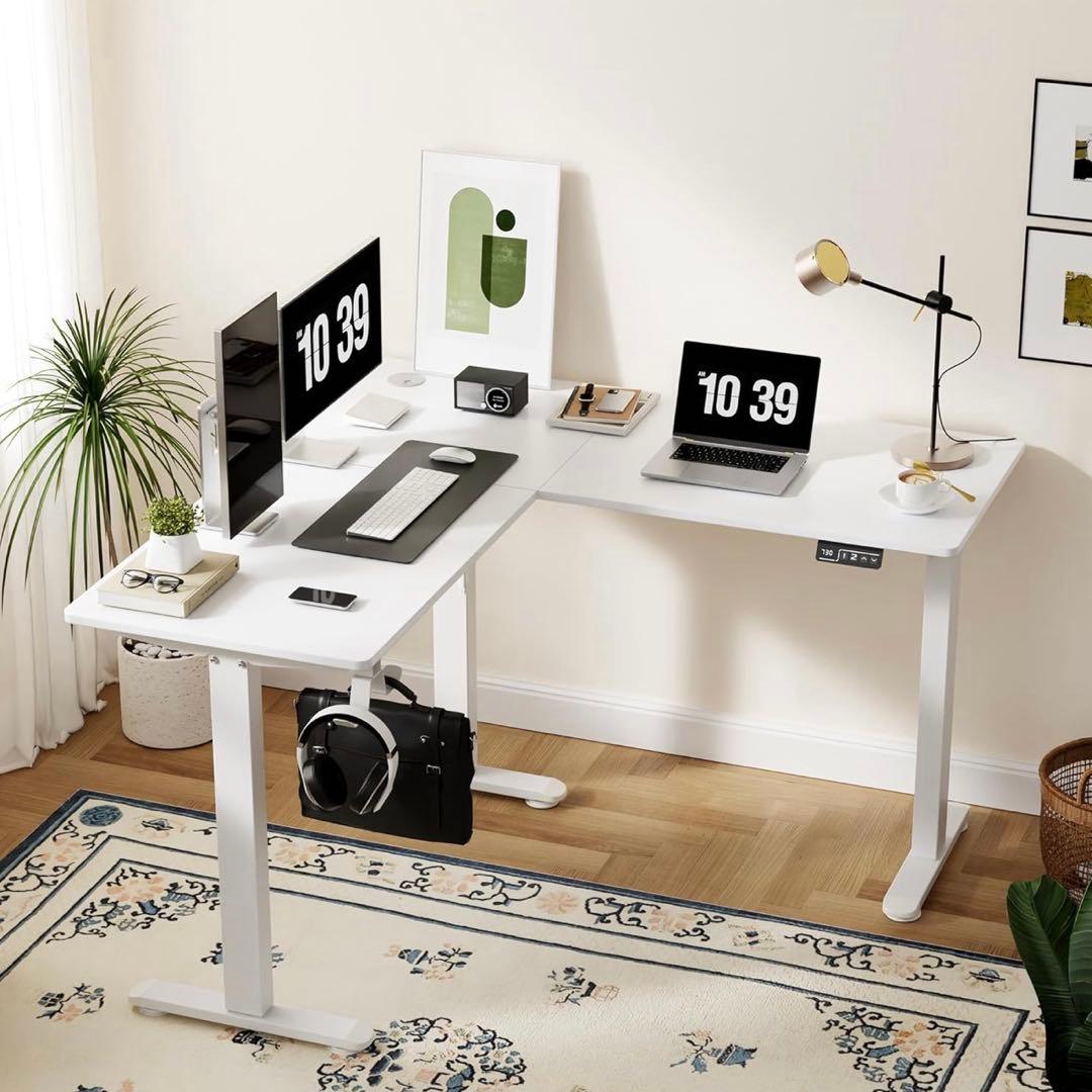 み*み様 Alebert(アレベルト)電動昇降機能付きL字デスク