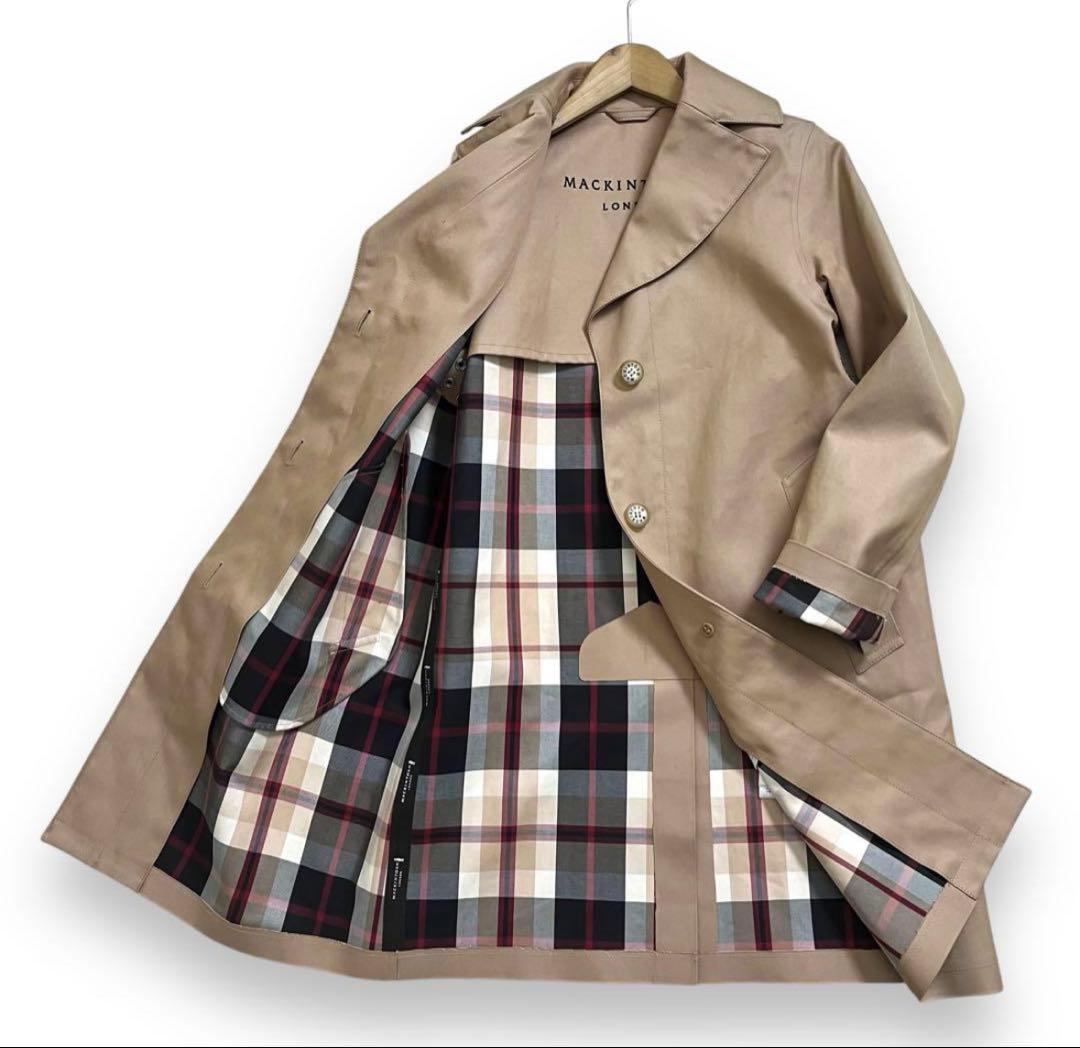 【売切り値下】美品　マッキントッシュ　ロンドン　裏地ハウスチェック　コート
