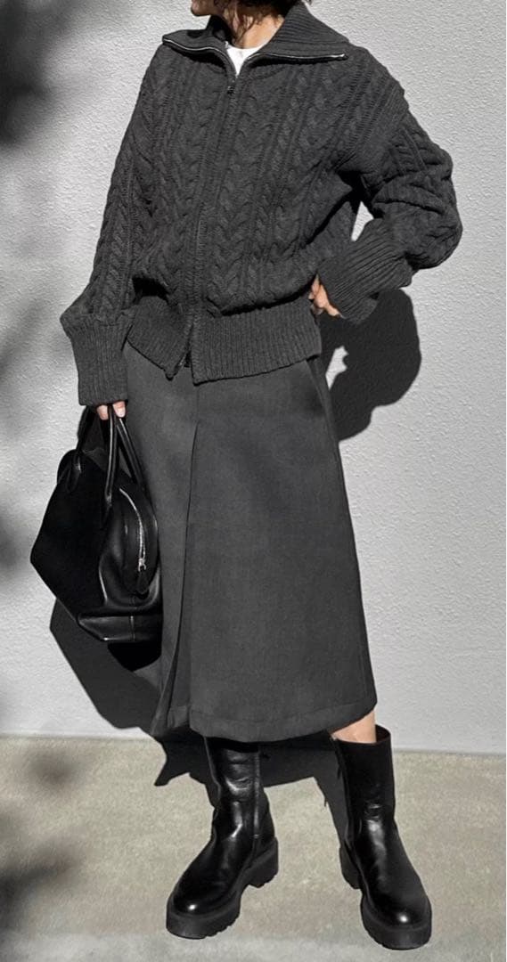 スカート ok.soon box pleats skirt gray