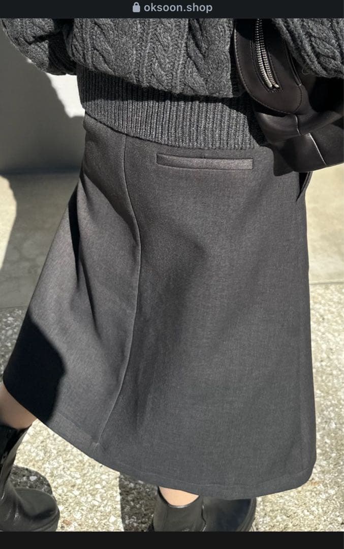 スカート ok.soon box pleats skirt gray