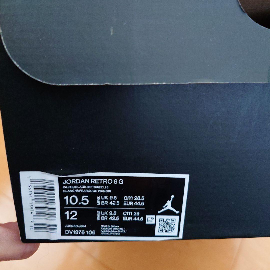 Air Jordan Retro 6 G ホワイト/ブラック/レッド