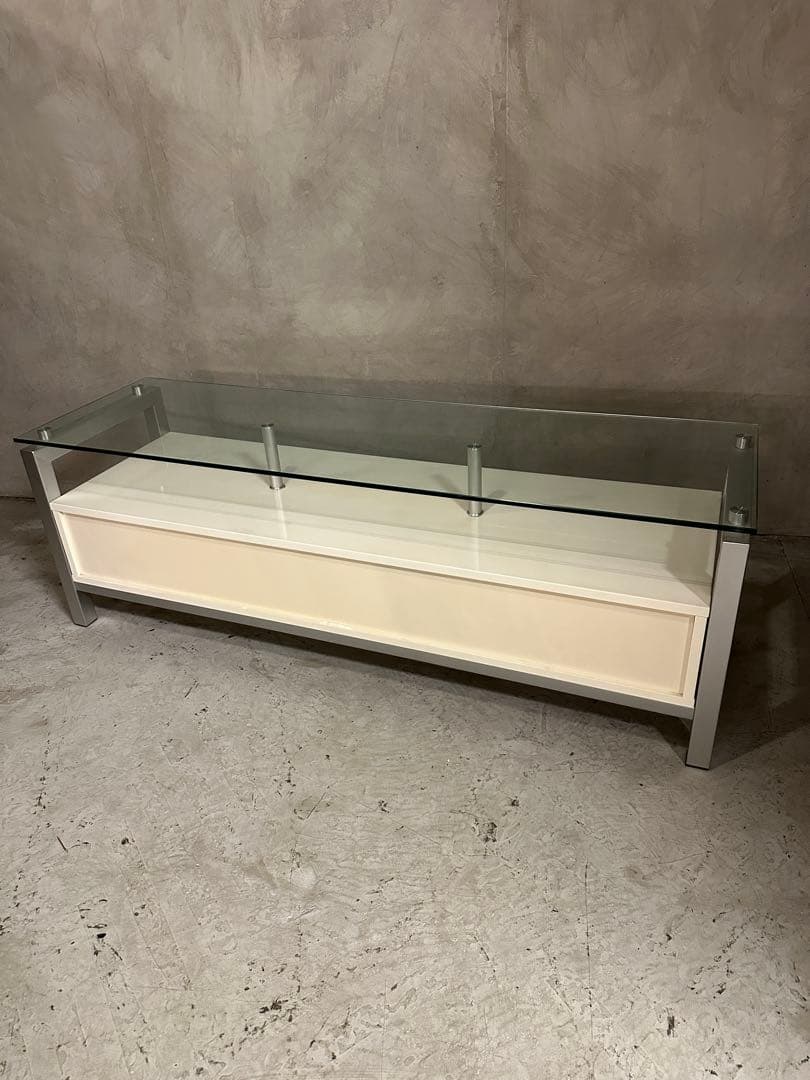 【東京都内23区配送無料】定価8万円　ニトリ　ガラス　ローボード　テレビ台　棚