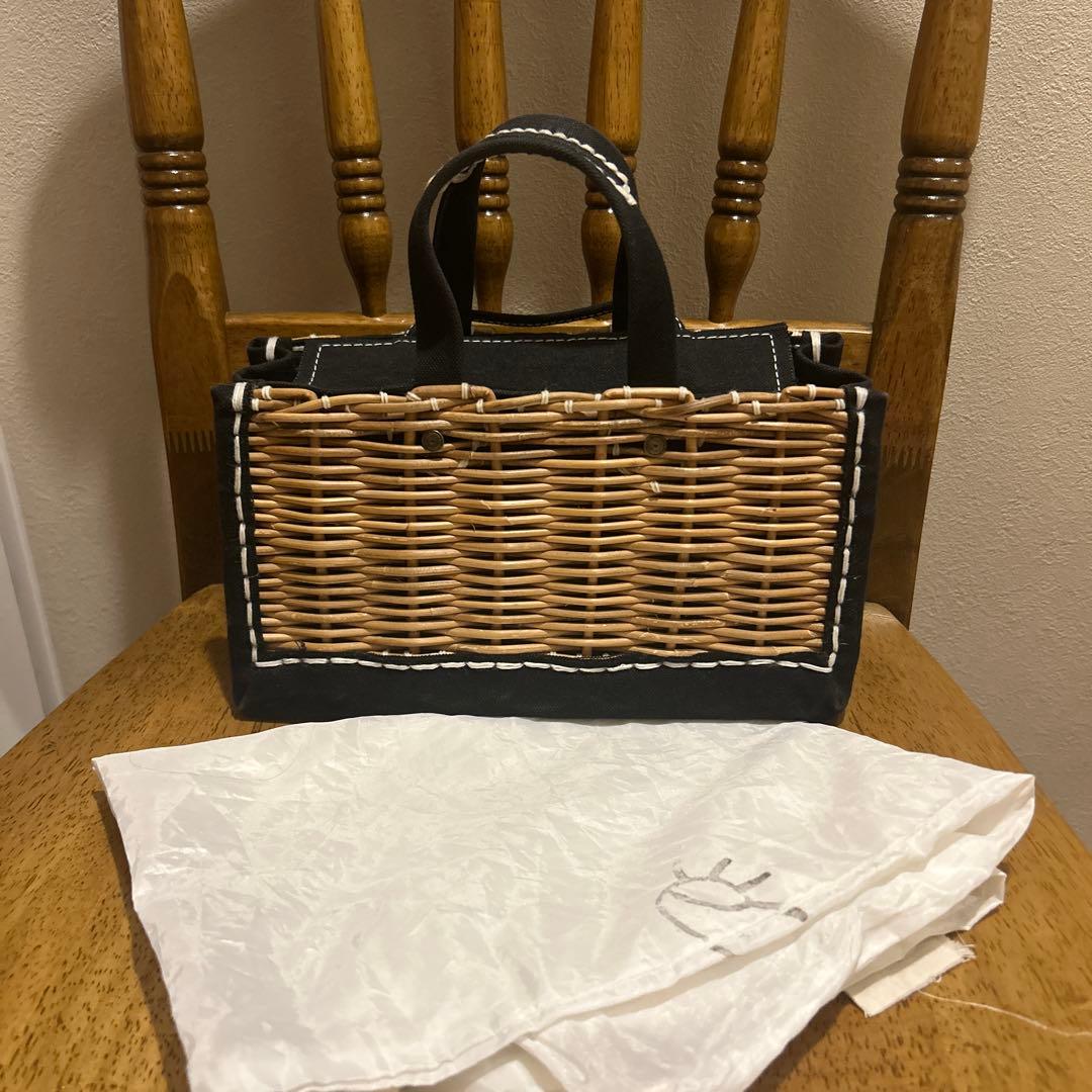 美品　エバゴス　キャンバスヨコナガトート（3ET DEMI別注）カゴバッグ