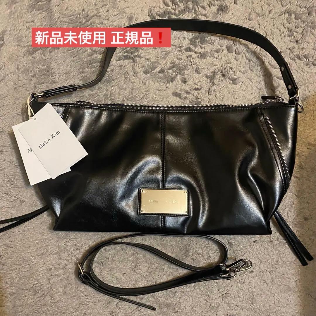【美品】Matin Kim ブラックレザーショルダーバッグ 最終値下げ価格‼️