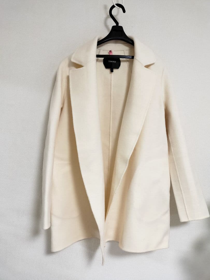 Theory セオリー カシミア＆ウールコート 白／表記Ｓ