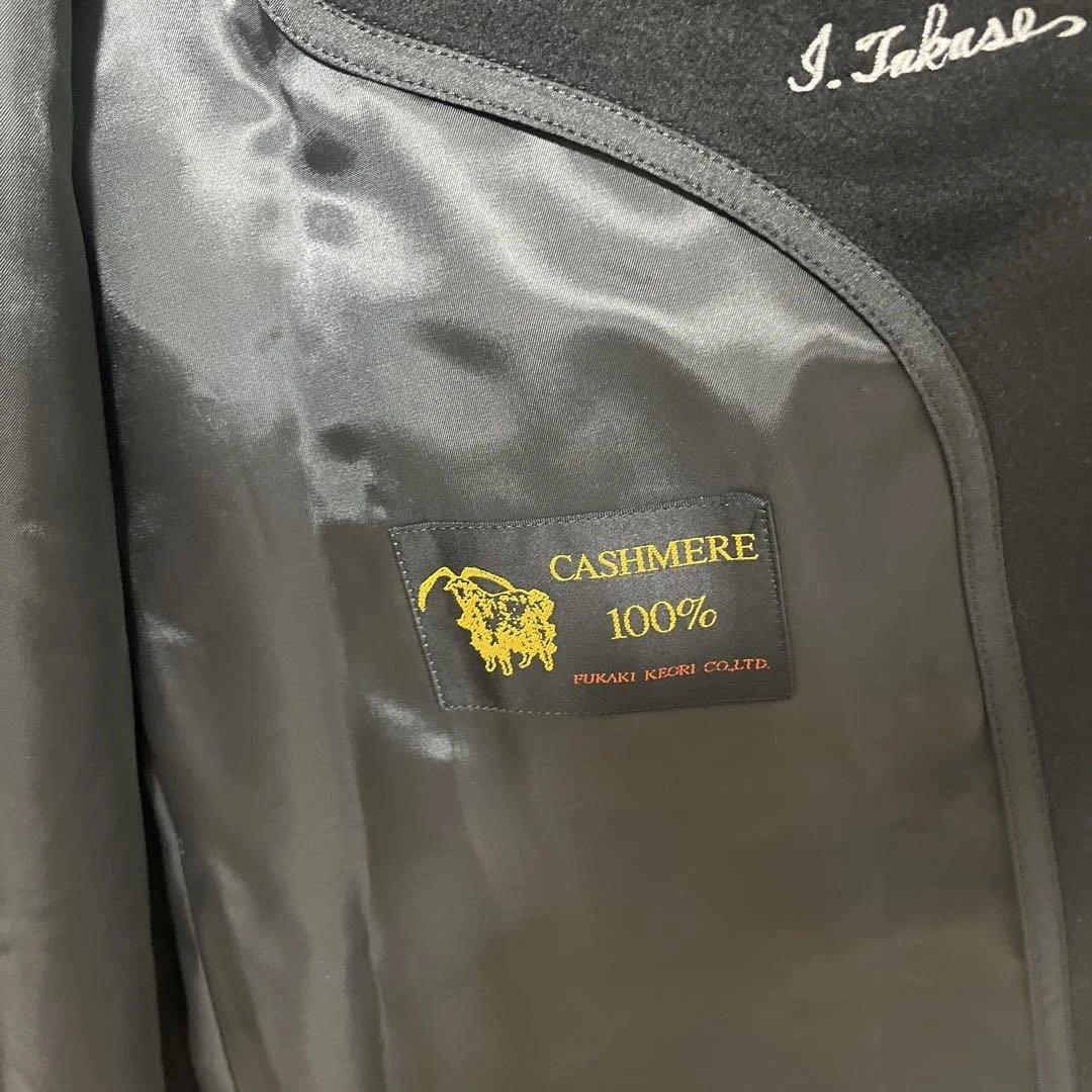 【最高級】深喜毛織 カシミヤ100% ロングコート L 黒 日本製