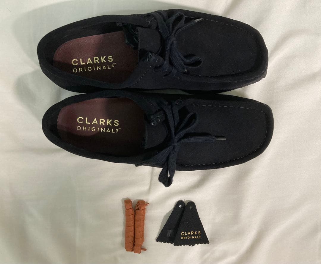 クラークス ワラビー アルバニア製 UK7.5 スエード ブラック