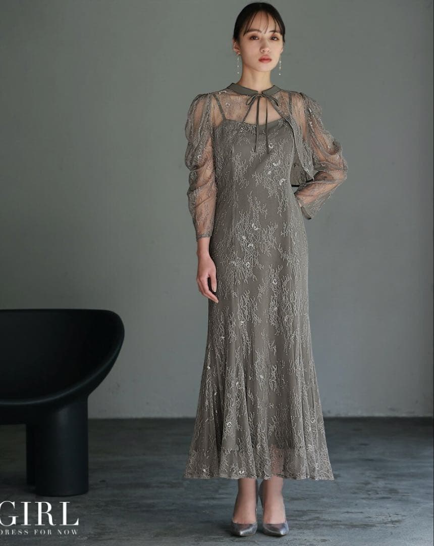 お呼ばれドレスネイビー 結婚式　dollydoll etoll.