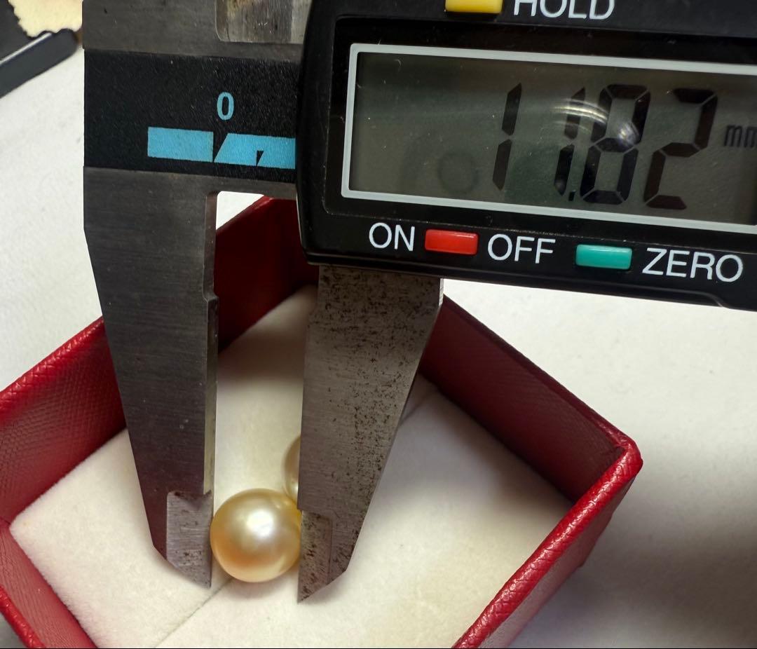 A6828南洋真珠天然本真珠ピアス イヤリング18k海水真珠ゴールドパール大粒