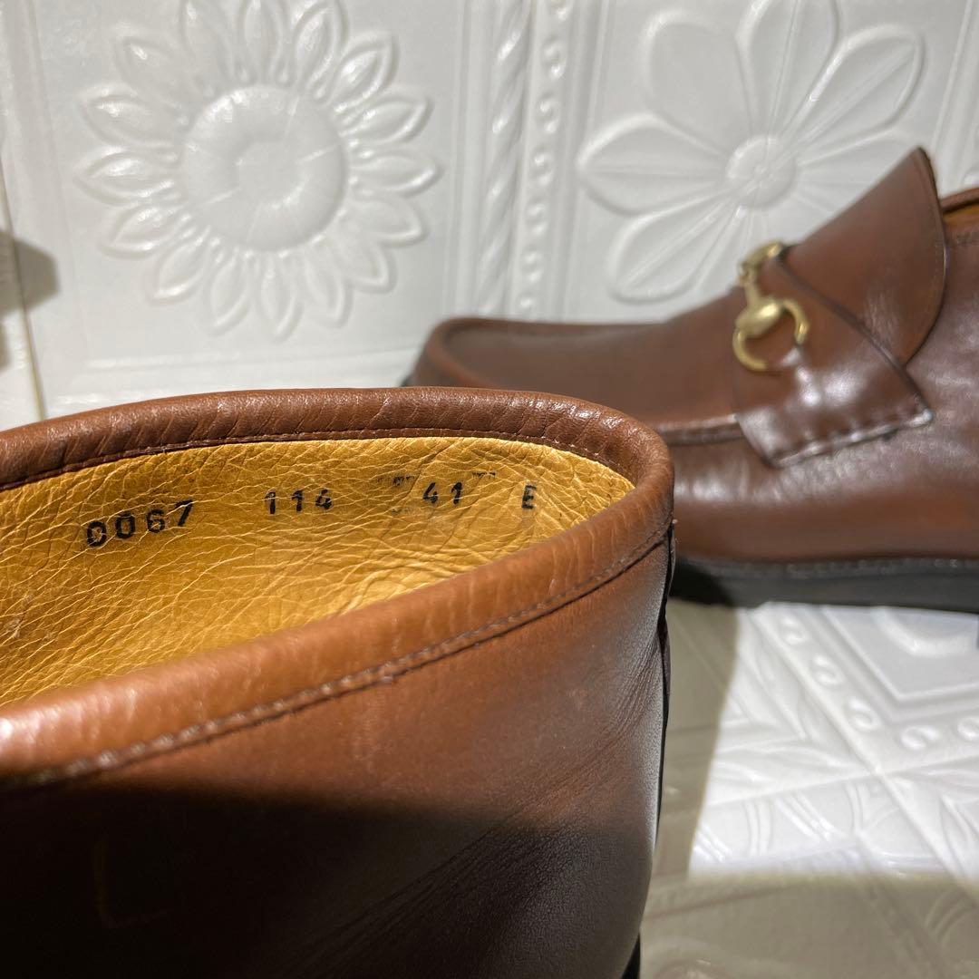 GUCCI ブラウンレザービットローファー ブーツ