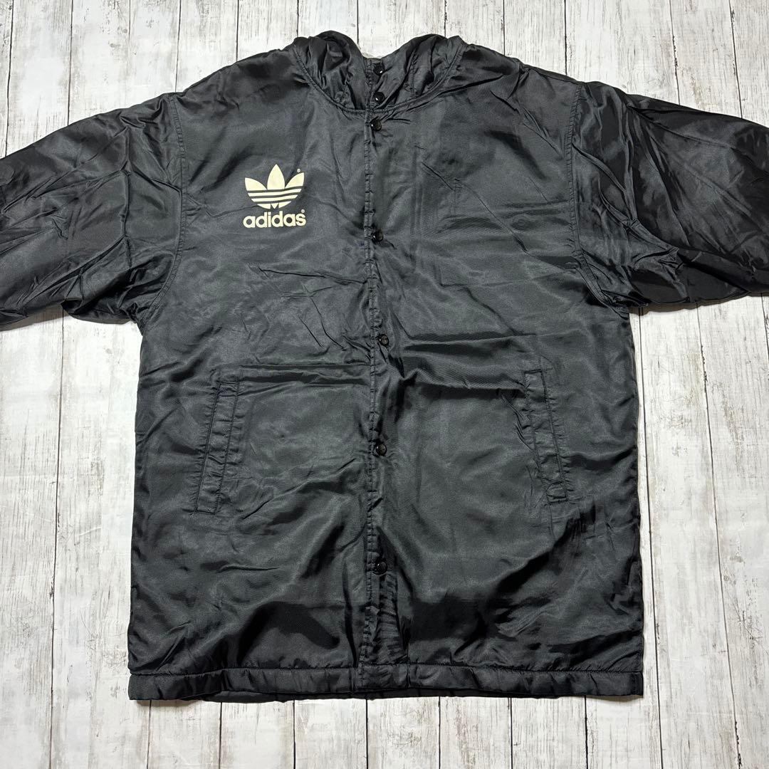 アディダス ベンチ コート ブラック ロゴ スポーツ ジャケット ウォームアップ