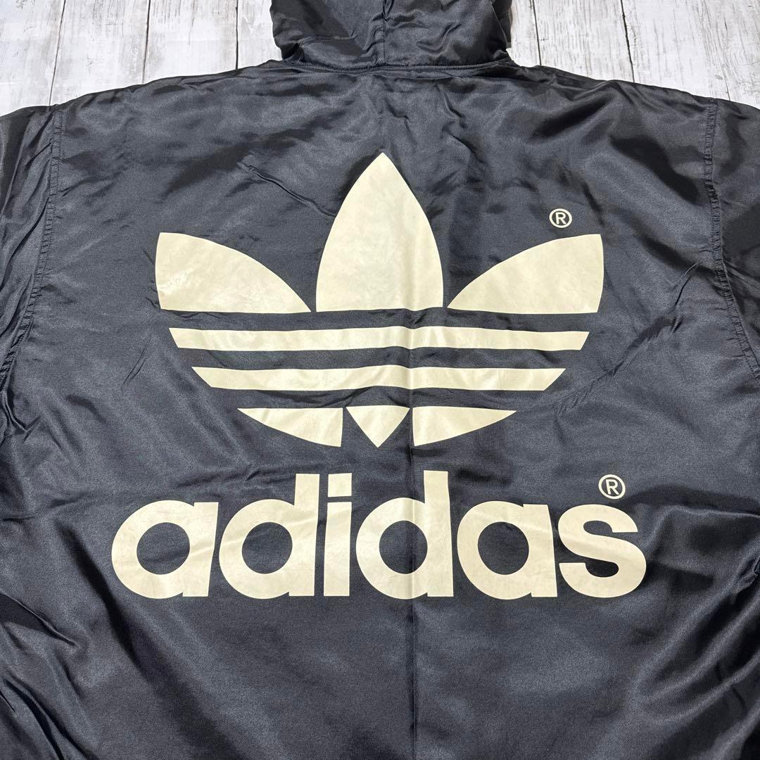 アディダス ベンチ コート ブラック ロゴ スポーツ ジャケット ウォームアップ