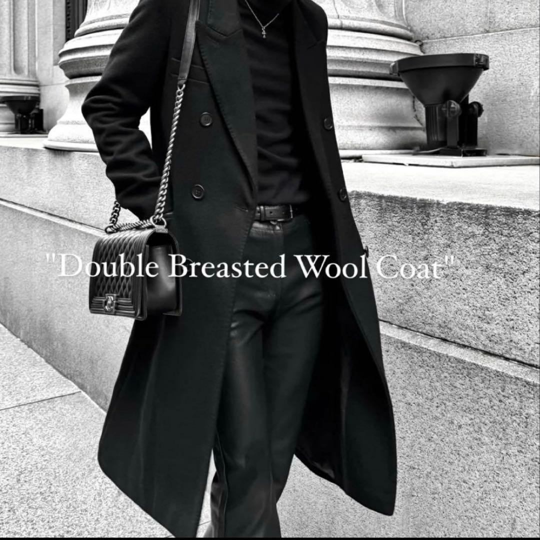 PANERO パネロ　ダブルブレストウール　ロングコート チェスターコート