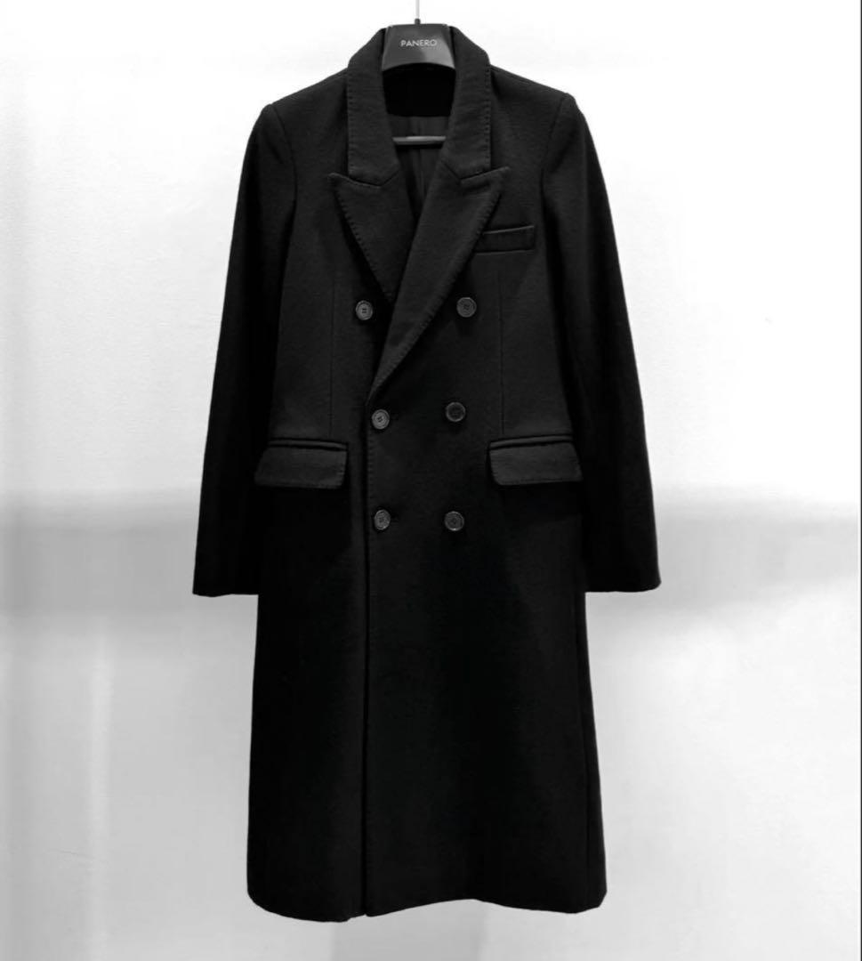 PANERO パネロ　ダブルブレストウール　ロングコート チェスターコート