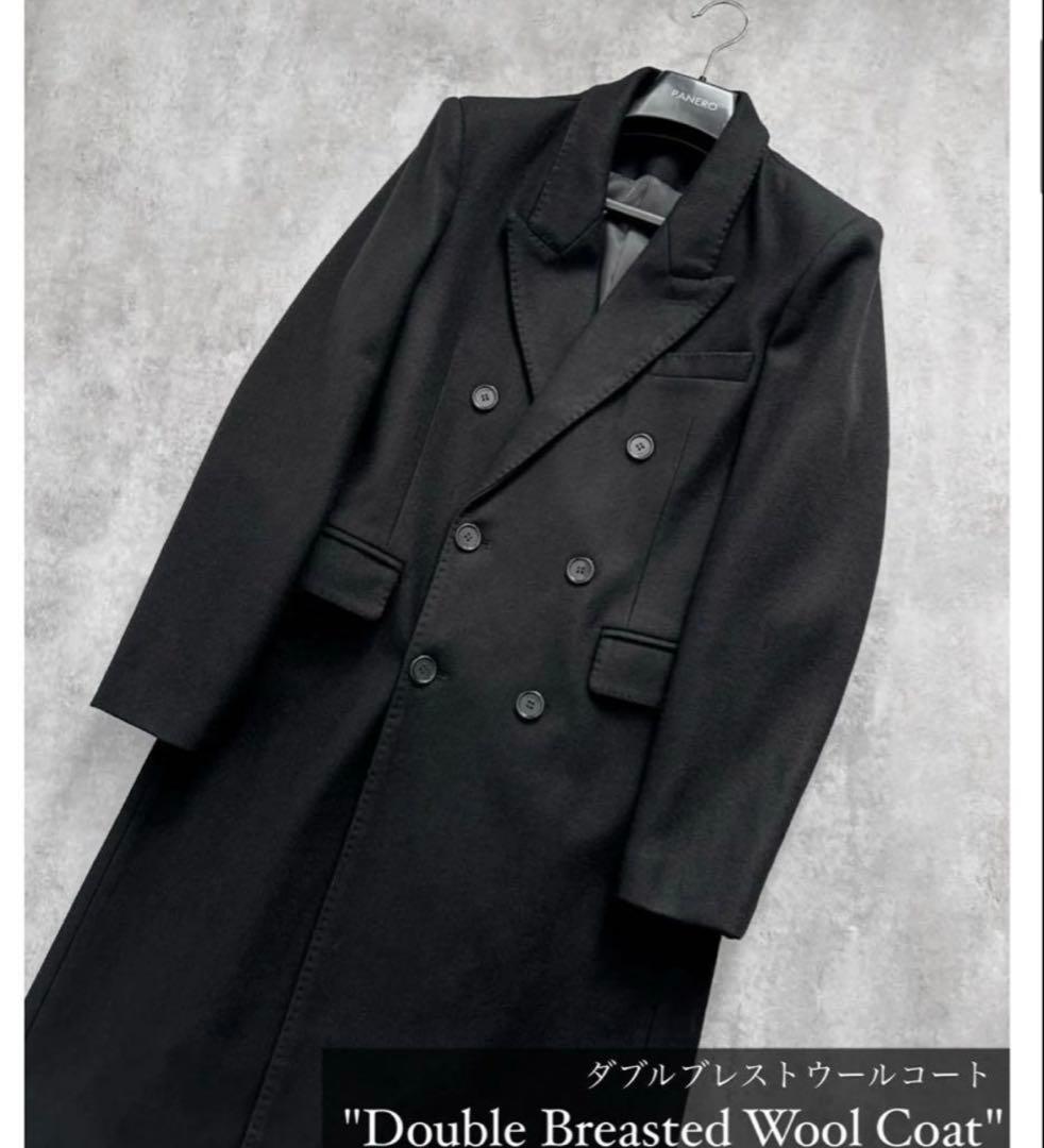 PANERO パネロ　ダブルブレストウール　ロングコート チェスターコート