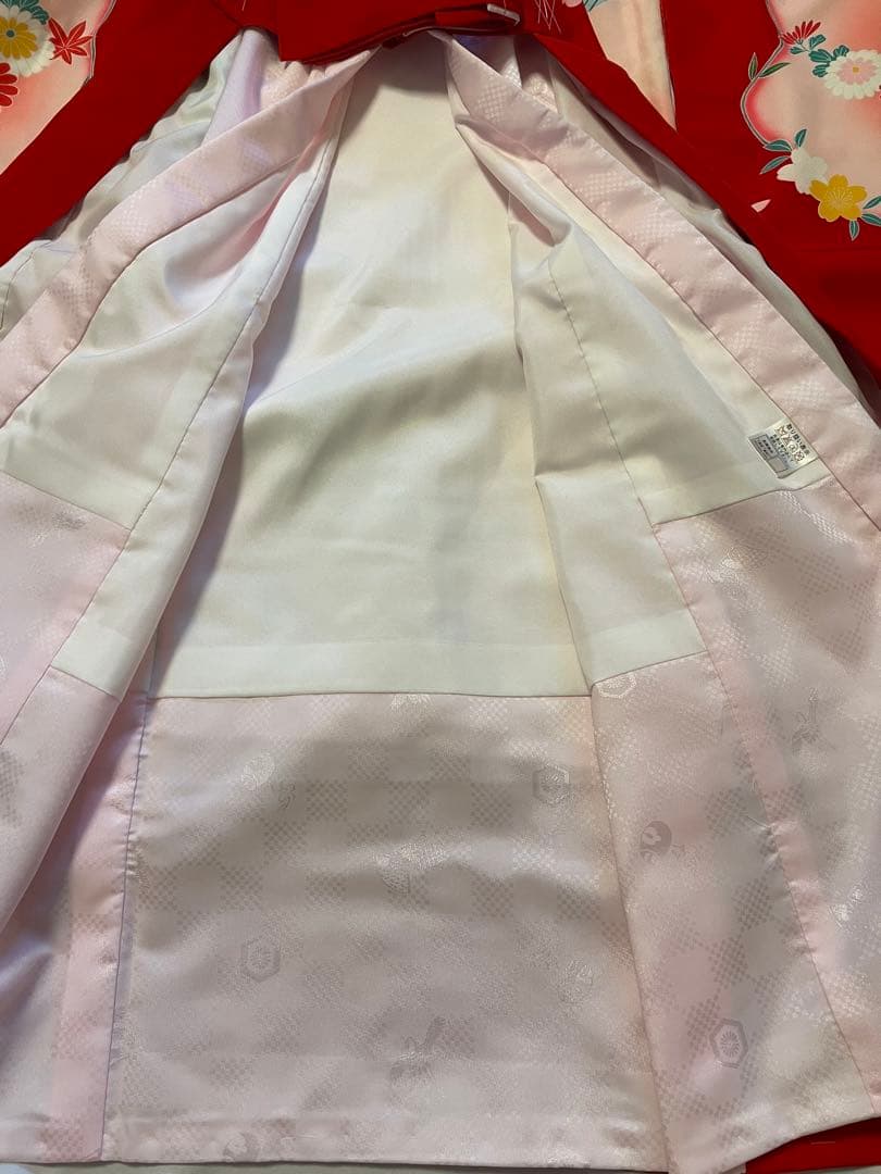 最終値下げ‼️【新品】お宮参り 正絹　赤色　女の子　七五三