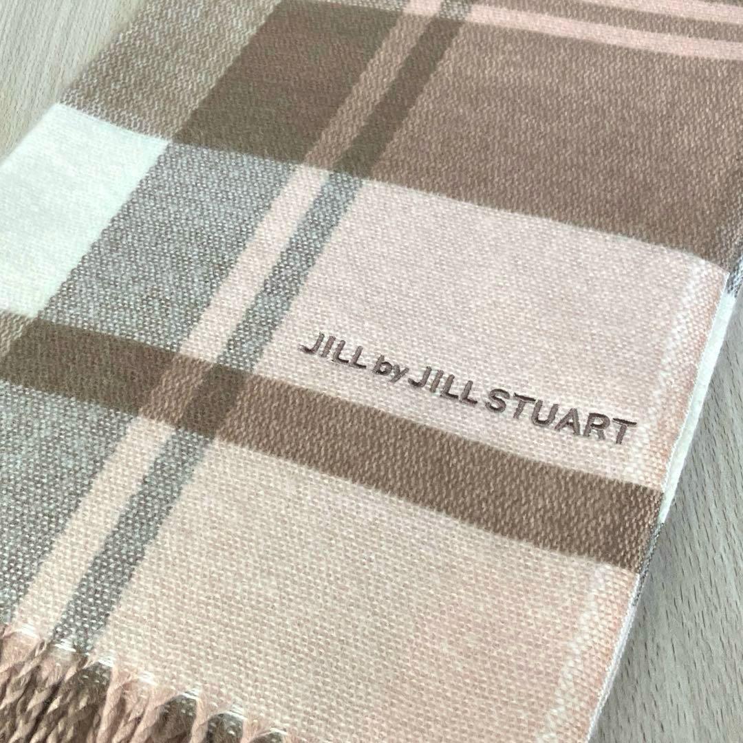 【新品】ジルバイジルスチュアート エンブロイダリーロゴチェックストール　モカ