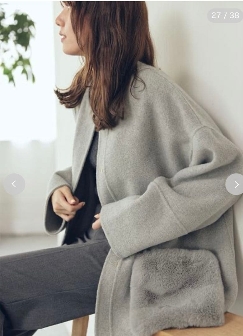 未開封♥️MilaOwen 2wayファーポケットリバーコート✨新作✨GRY