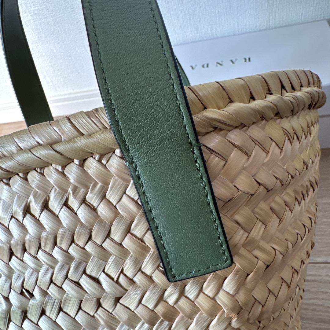 【LOEWE】 カゴバッグ カーキ/グリーン