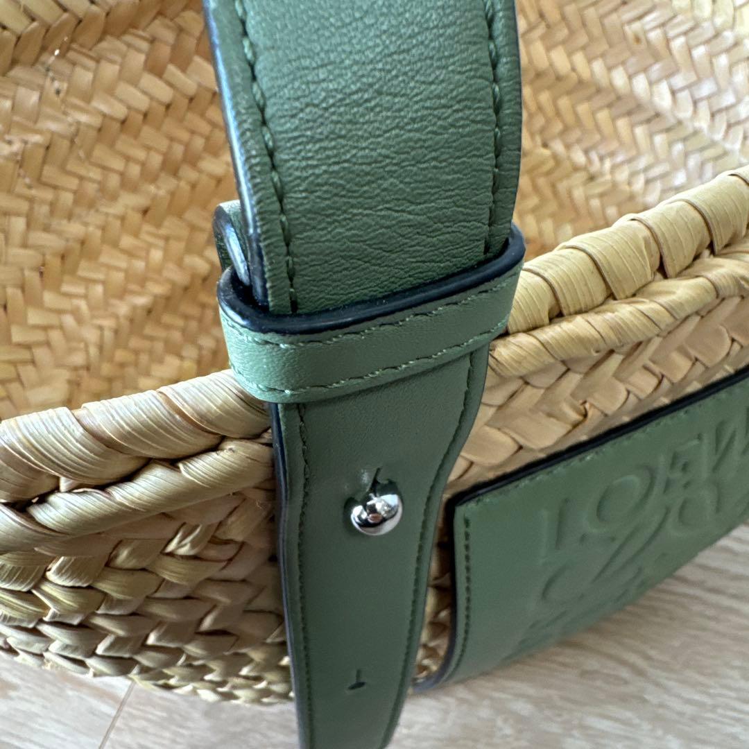 【LOEWE】 カゴバッグ カーキ/グリーン