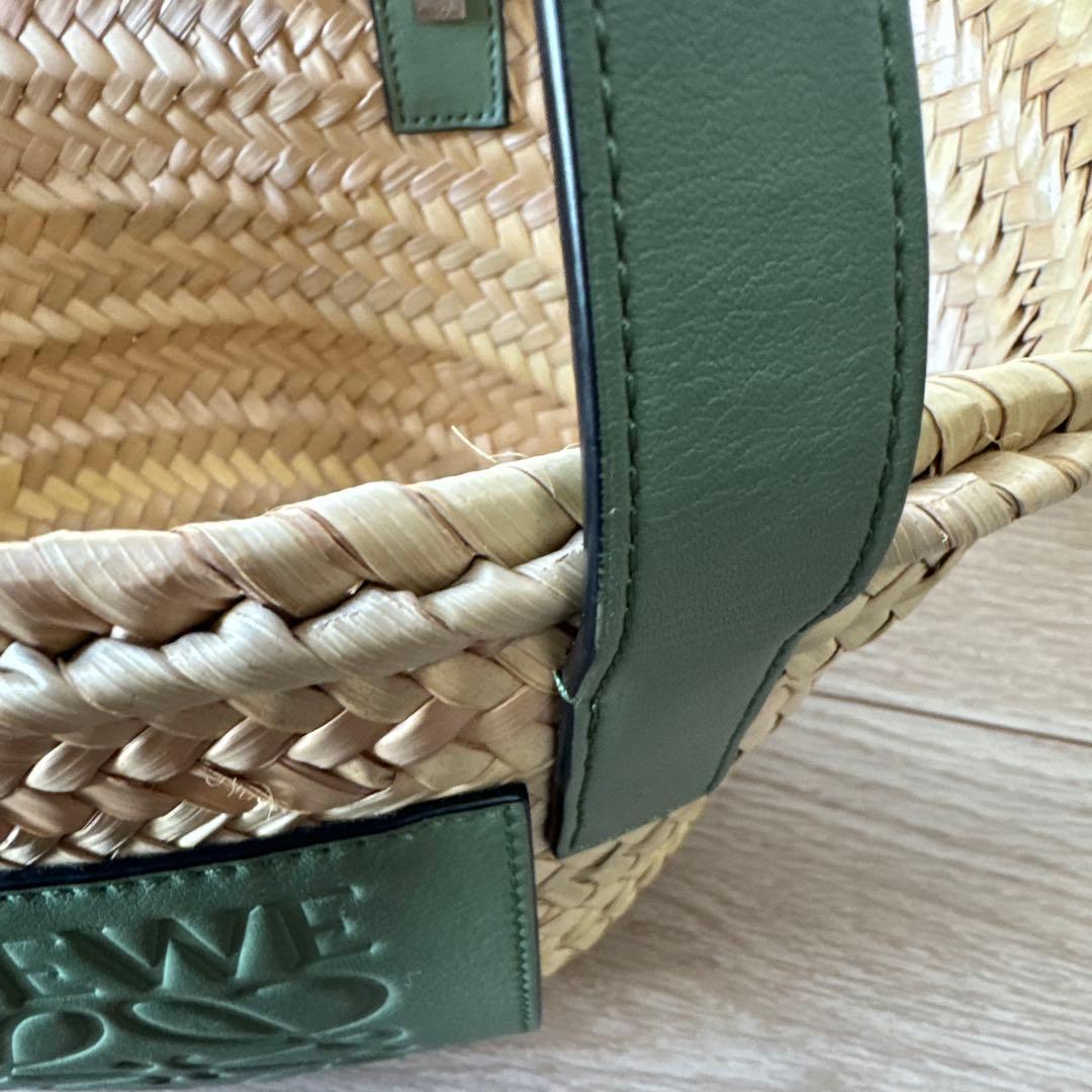 【LOEWE】 カゴバッグ カーキ/グリーン