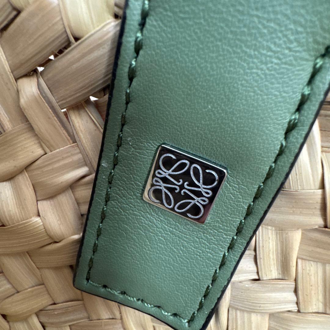 【LOEWE】 カゴバッグ カーキ/グリーン