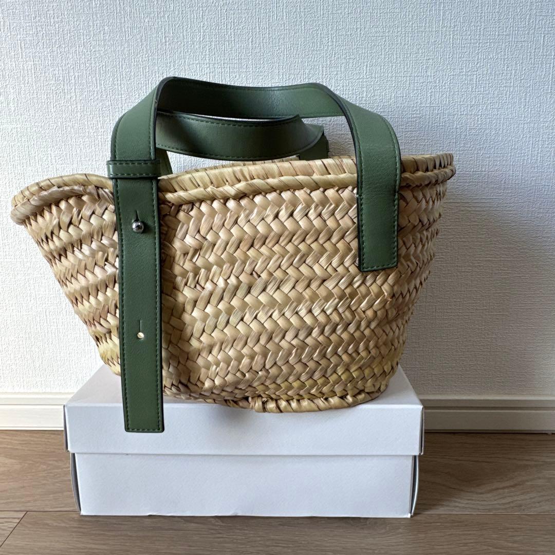 【LOEWE】 カゴバッグ カーキ/グリーン