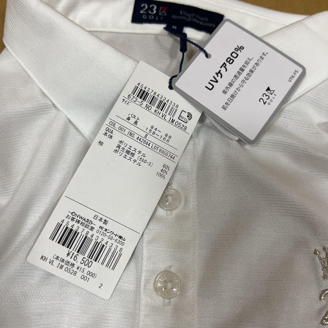 23区　ゴルフ　ポロシャツ　白　ホワイト　M〜L レディース