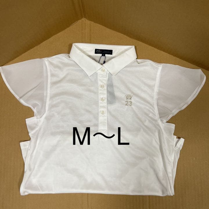 23区　ゴルフ　ポロシャツ　白　ホワイト　M〜L レディース