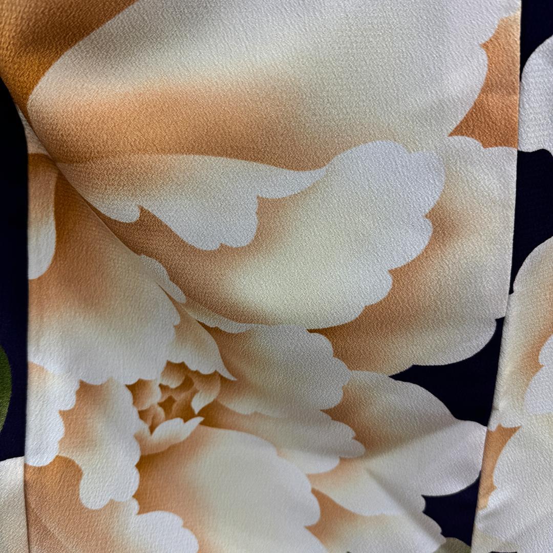 美品トールサイズ ■ ふりふ 小紋 化繊 身丈約167cm、裄約68cm