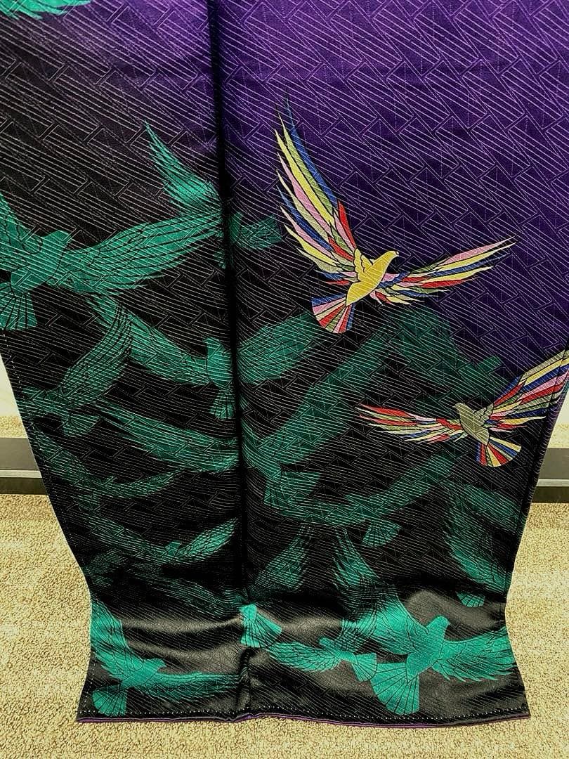 作家振袖 振袖 斉藤三才 鳥 振りぼかし 紋意匠 身丈166cm