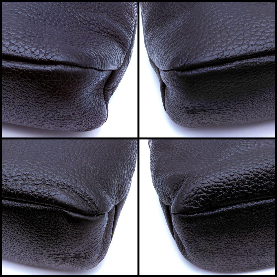 【美品】agnes b. アニエスベー　フラップ　レザー　ショルダーバッグ　金具