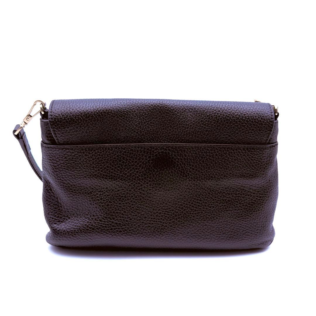 【美品】agnes b. アニエスベー　フラップ　レザー　ショルダーバッグ　金具