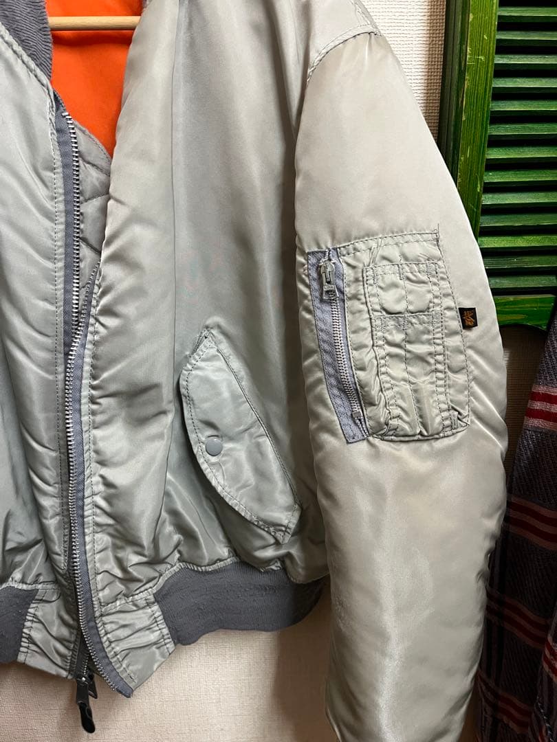 希少 80's 90's alpha made in USA MA-1 シルバー