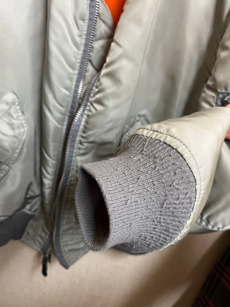 希少 80's 90's alpha made in USA MA-1 シルバー