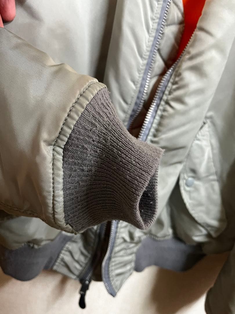 希少 80's 90's alpha made in USA MA-1 シルバー