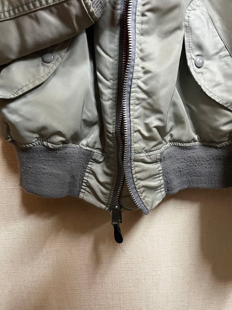 希少 80's 90's alpha made in USA MA-1 シルバー