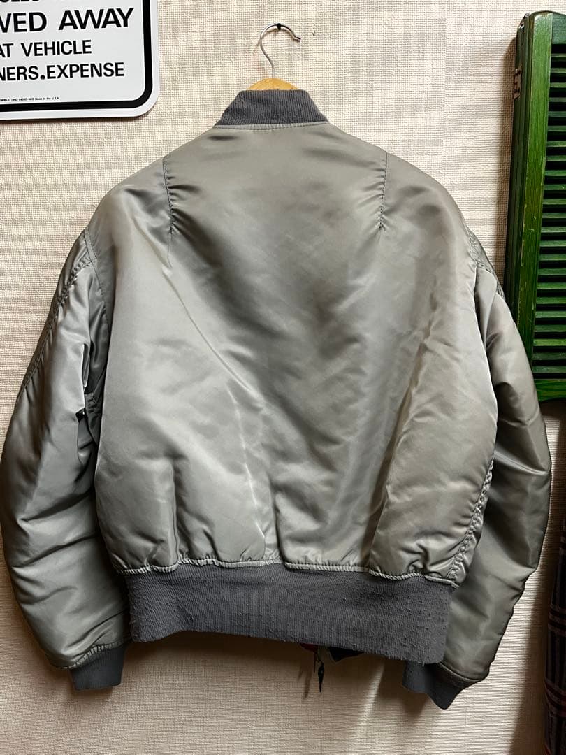 希少 80's 90's alpha made in USA MA-1 シルバー