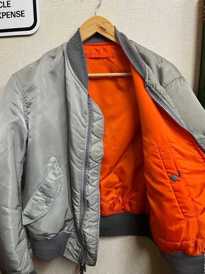 希少 80's 90's alpha made in USA MA-1 シルバー