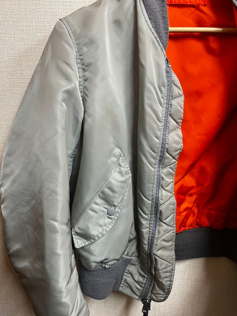 希少 80's 90's alpha made in USA MA-1 シルバー