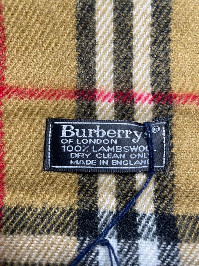 タグ付未使用Burberrysバーバリーノバチェック柄マフラーラムウール100%