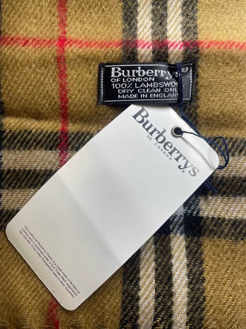 タグ付未使用Burberrysバーバリーノバチェック柄マフラーラムウール100%