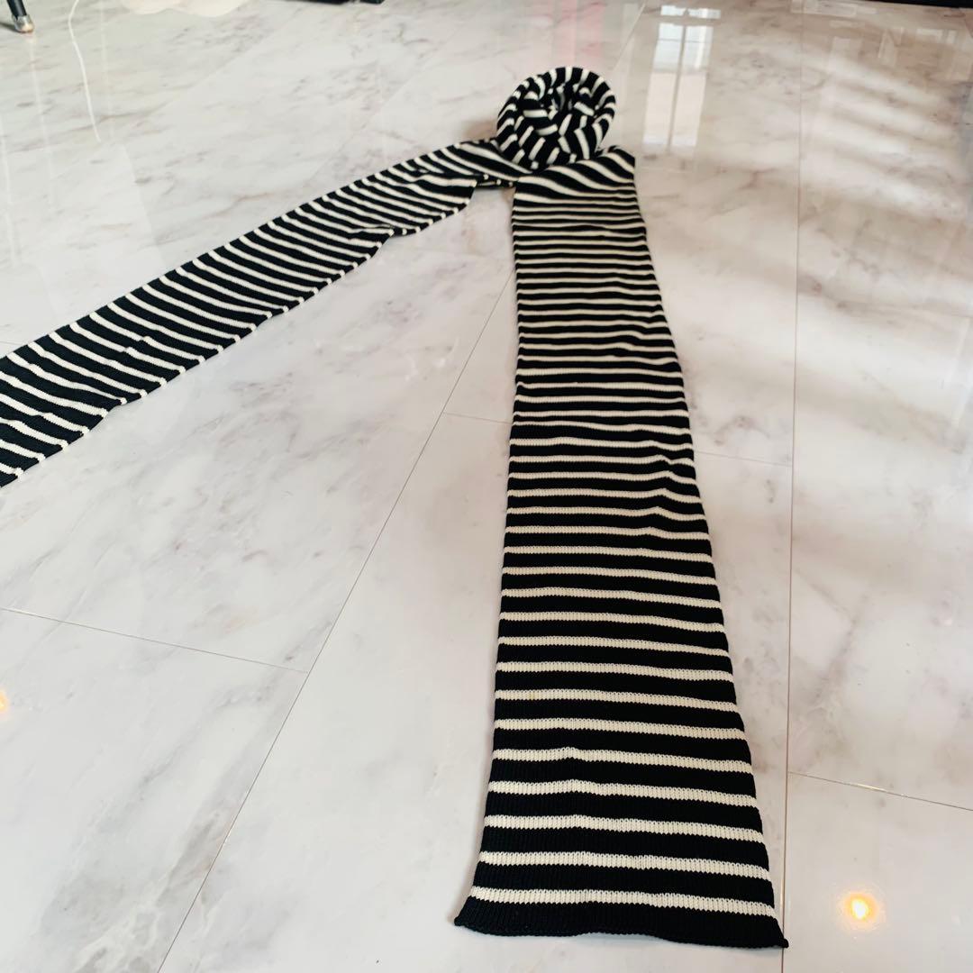 SAINT LAURENT Paris サンローラン パリ　ボーダー　マフラー