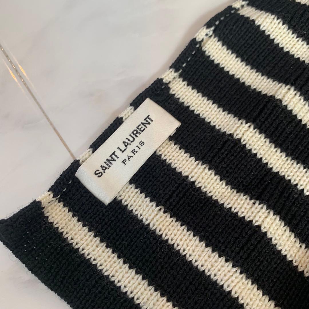 SAINT LAURENT Paris サンローラン パリ　ボーダー　マフラー